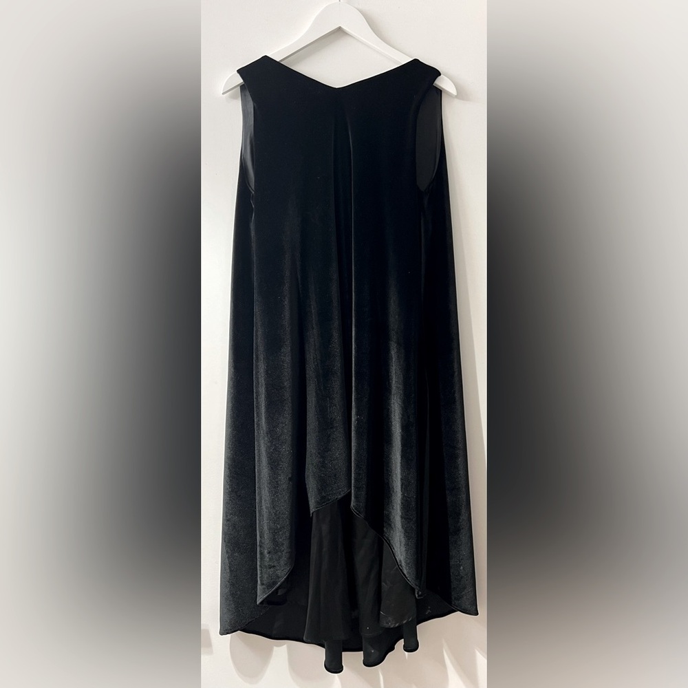 Black Velvet Low Back Drape Dress